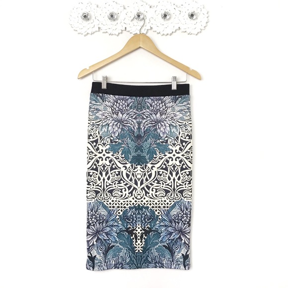 NWT Topshop Floral Pencil Skirt Sz 6